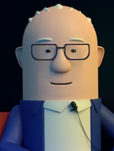 Animated figure of Meldgaard's founder